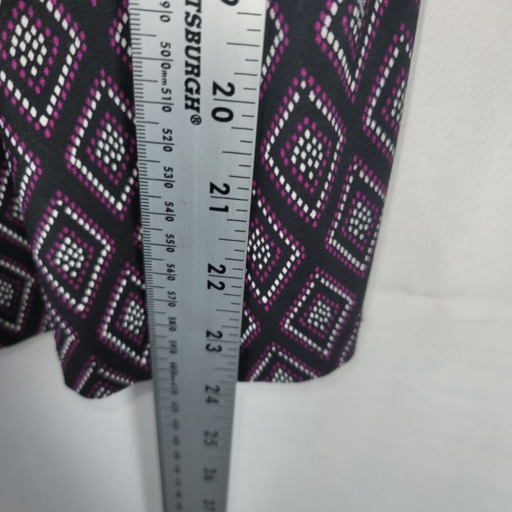 White House Black Market Small Strapless Geometric Romper Black Purple Pockets - Picture 6 of 12
